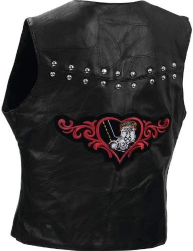 Incomparable Vests Standout Motorcycle Ladies Leather Vest Rt66 - Xl Exclusive