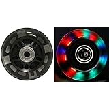 LED INLINE WHEELS 76mm 82a Skate Rollerblade Ripstik Luggage LIGHT UP 2-Pack w/ Bearings