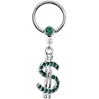 14 Gauge Green Gem Dollar Sign Dangle Captive Ring