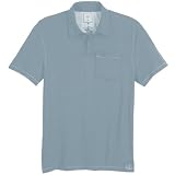 prAna Men's Crosshatch Polo Top, blue, Large