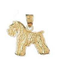 Dazzlers Solid 14k Gold Schnauzer Dog Charm Pendant Available in three colors from jewelsberry (weights: 2.2 grams only)