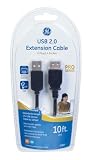 Ge Ho97837 A-Male To A-Female Usb 2.0 Extension Cable (10-Ft Gold)