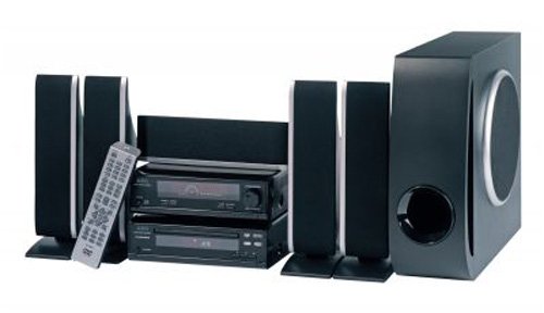 AEG DVD 4615 HC Heimkinosystem (DVD-Player, UKW-/MW-Tuner, 5.1 Surround Sound System, MMC-/SD-Kartenslot, S-Video, Digital Audio-Ausgang) schwarz