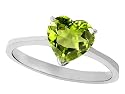 2.00 cttw 14K Gold Genuine Peridot Heart Shape Solitaire Engagement Ring - 14kt White or Yellow Gold
