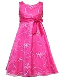 Rare Editions Girls PLUS Size FUCHSIA-PINK ORGANZA OVERLAY SOUTACHE Special Occasion Wedding Flower Girl Easter Pageant Social Party Dress