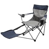Stansport Apex Deluxe Arm Chair with Foot Rest (Navy/Gray)