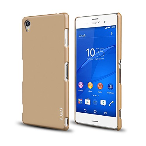 Sony Xperia Z3 Case, J&D [Slim Fit] Sony Xperia Z3 Case [Ultra Slim] [Matte] Protective Premium Case - Slim Case for Sony Xperia Z3 (Not Compatible with Verizon Sony Xperia Z3v) (Slim Golden)