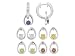 2.13CTW MULTI GEM AND DIAMOND ACCENT INTERCHANGEABLE PLATINUM PLATED STERLING SILVER EARRINGS SET