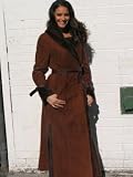 ELEGANT NEW RUST SHEARLING FUR COAT sz8 #10597