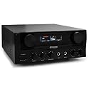 Auna kompakter Mini HiFi-Verst&auml;rker 400 Watt Karaokefunktion (2x Mic-In, 2x Cinch-In, AUX-In) schwarz/black