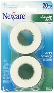 Nexcare Durable Cloth Carded 1-Inch Wide First Aid Tape, 10-Yard Roll, 2-Count  Package