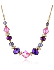Nine West "Gem Jam" Gold-Tone Purple Frontal Necklace, 10"