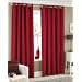 RED FAUX SILK LINED CURTAINS WITH EYELET RING TOP 66 x 72"