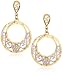 9ct Two Tone Gold AME105082 Ladies Diamond Cut Filligree Drop Earrings
