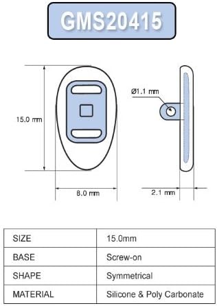GadgetWorkz 15mm Silicon Nose Pads, 3 Pair Premium Grade, Screw On
