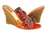Hale Bob Dannielle Orange Wedge Heels