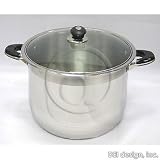 Alpha Heavy Gage 24 Qt Stainless Steel Stock Pot with Glass Lid by 