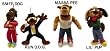 SET OF 4 - Beef Street Boyz Rapping Dog Toys