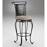 30"H Milan Swivel Black & Pewter Finish Bar Stool
