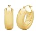 Duragold 14k Yellow Gold Reverse Round Hoop Earrings