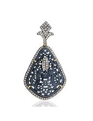 Diamond Pave 18k Gold Dragon Design Jade Carved Pendant Silver Pendant Enhancers Charm Jewelry