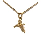 Les Trésors de Nadège - Pendentif Ange Trompette - Plaqué Or 750/000 Chaîne Dorée 45cm