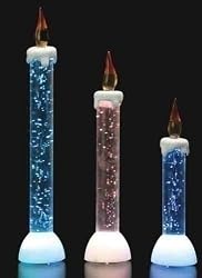 Pack of 6 Battery Operated LED Lighted Color-Changing Glitter Christmas Candles