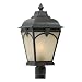 Quoizel Gatehouse 21-Inch Large Post Lantern with Cream Seedy Glass Panels, Medici Bronze Finish #GA9010Z