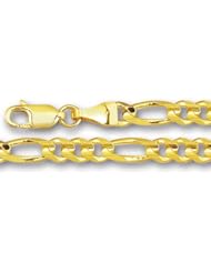 14K Yellow Gold Classic Figaro Chain Bracelet - Width 5.0mm