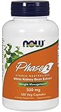 NOW Foods Phase 2 Starch Neutralizer 500mg, 120 Vegetarian Capsules