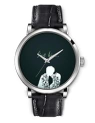 SPRAWL Aanalog Fashion Series Silver Ladies Watches of Genuine Black Leather Strap,Unique Wrist Watch for Women Girls Designed with The First Kiss