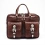 American West Mahogany Oakleaf 3 Compartment Brief-As Shown