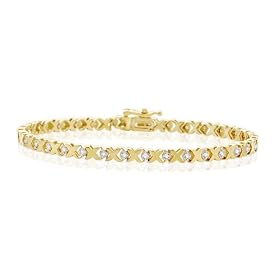 SPARKLING XO 14K GOLD TENNIS BRACELET by Fairfield Jewelers