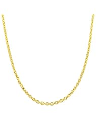 14 Karat Yellow Gold 2.2-mm Hollow Diamond-cut Cable Chain (18 Inch)