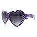 Womens Polka Dot Print Color Plastic Heart Shape Cutie Sunglasses Purple