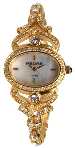 Pedre Women’s Gold-Tone Elegant Fashion Stone Adorned Bracelet Watch # 4360G