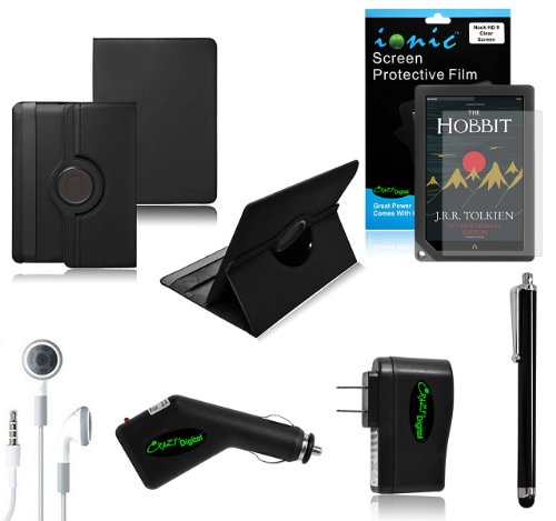 Ionic Black Leather Case Cover  Charger and Screen 