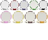 50 Blank 8-stripe Dual Color Poker Chips - Choose Color!