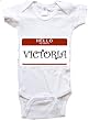 HELLO MY NAME IS VICTORIA - Name-series - White Or Pink Onesie / Baby T-shirt