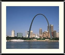 Gateway Arch, St. Louis, Missouri Photograph - Beautiful approx. 22x26-inch Framed & Matted - 7/8-inch Rounded, Shiny, Black Metal Frame - Photographic Print by Carol M. Highsmith