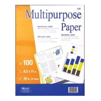 BAZIC Multipurpose Paper, White, 100 Ct.