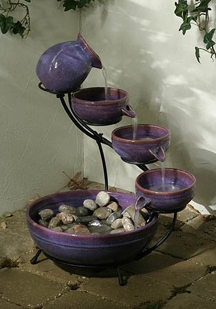 Smart Solar/STI 24980R01 Solar Powered 4-Tier Lilac Glazed Cascade Fountain.