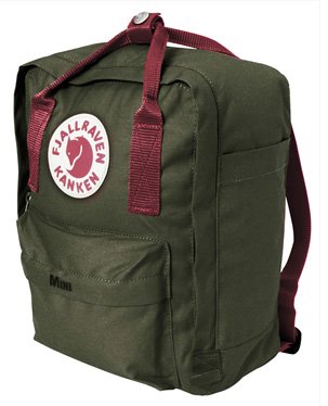 Fj&auml;llr&auml;ven Kinder Rucksack K&aring;nken Mini, forest green - ox red, 29 x 20 x 13, 23561