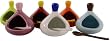Colorful mini ceramic salt cellars, set of 6 assorted colors, French