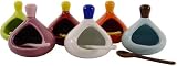 Colorful mini ceramic salt cellars, set of 6 assorted colors, French