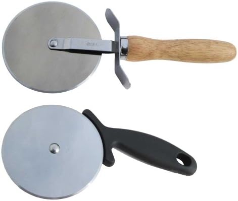 Set of 2 Jumbo Pizza Cutters, Professional Size, Stainless Steel, Heavy Duty