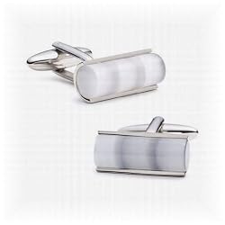 Grey Cats eye Tube Cufflinks