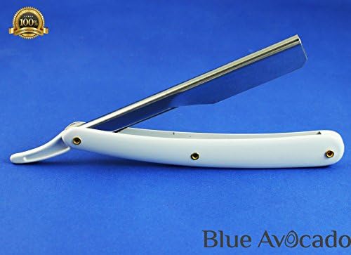 Straight-Edge-Barber-Razor - Salon-Quality Shave and Smooth, 100% Stainless Steel, High Quality Replacement Blades Extend Life of Shaver,Rust by Blue Avocado