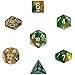 Polyhedral 7-Die Gemini Dice Set - Gold-Green with White CHX26425
