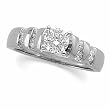 14K White Gold Diamond Engagement Ring - 0.70 Ct.